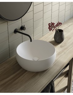 Lavabo da Appoggio Dresda 60x35 H12,4 cm Resina Bianco Opaco - Iperceramica